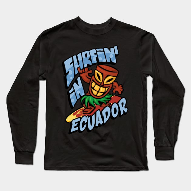 Surfing in Ecuador Long Sleeve T-Shirt by SerenityByAlex